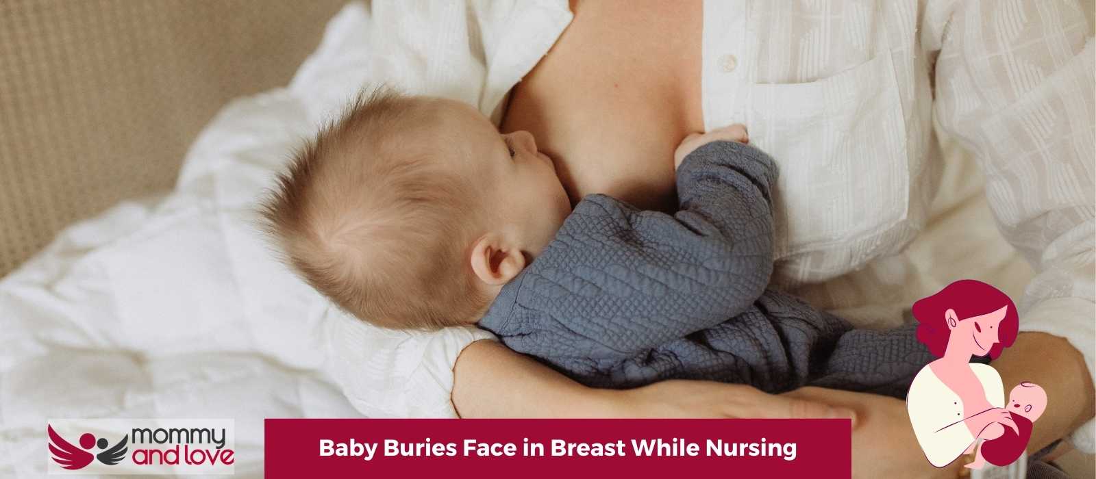 Baby Buries Face in Breast While Nursing